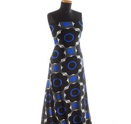 Úplet viskozový květy/geometrický vzor černé/modré