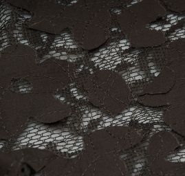 Krajka na tylu s květy zelenohnědá