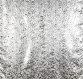 Brokát lamé paisley motiv černostříbrný