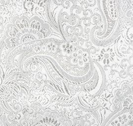 Brokát lamé paisley motiv stříbrnostříbrný