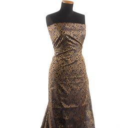 Brokát modrozlatý romantický vzor II.jakost