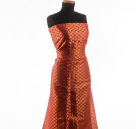 Brokát růžovozlatý lístky