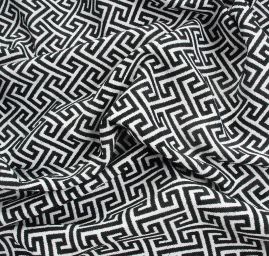 Dekorační žakárová látka geometrik černobílá