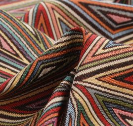 Dekorační žakárová látka velké trojúhelníky