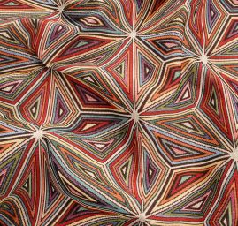 Dekorační žakárová látka velké trojúhelníky