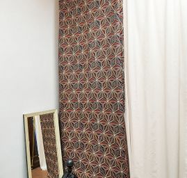 Dekorační žakárová látka velké trojúhelníky