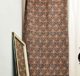 Dekorační žakárová látka velké trojúhelníky