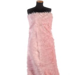 Imitace kožešiny  dlouhý vlas růžová