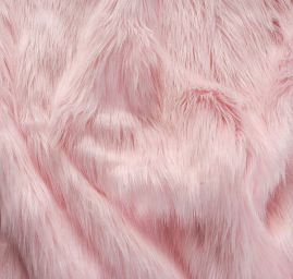 Imitace kožešiny  dlouhý vlas růžová