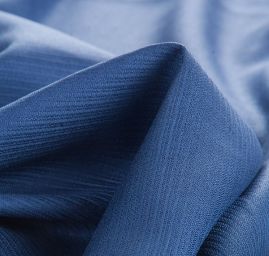 Viskoza len šatová látka jeans modrá