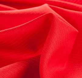 Viskoza len šatová látka pastel červená