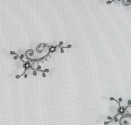 Krajka vyšívaná na tylu šíře 300 cm černé barvy