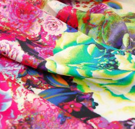 Satén vzor růže a fantazie barev