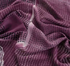 Šifon viskozový avantgardní motiv vínovočerný