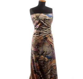 Sametová dekorační látka tisk abstraktní květy