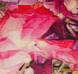 Sametová dekorační látka tisk květy abstraktní