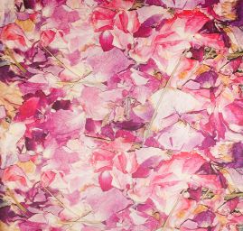 Sametová dekorační látka tisk květy abstraktní