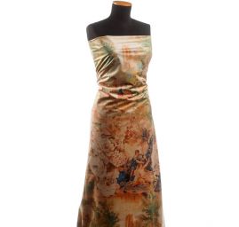 Sametová dekorační látka tisk venkov