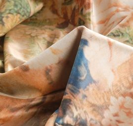 Sametová dekorační látka tisk venkov