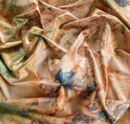 Sametová dekorační látka tisk venkov