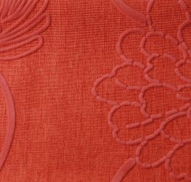 Linonovo Floral red semišový flock
