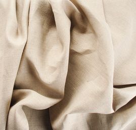 Lněná látka střední síly natural režná tmavá