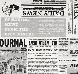 Dekorativní látka moderní novinový vzor tisk