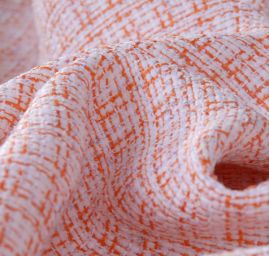 Imitácia ručne tkané látky oranžovo / biela