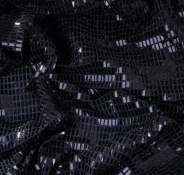 Úplet s flitry ve tvaru obdélníků černý