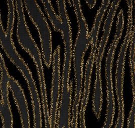 Vypalovaný samet černá/zlatá geometrický motiv
