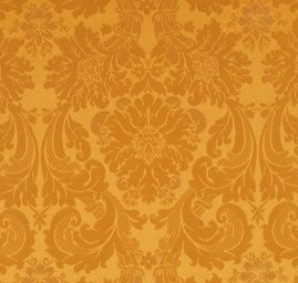 Žakárová látka květinový vzor okrovozlatá