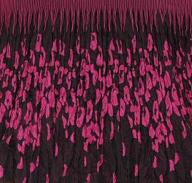 Látka kupón dva tvarované kraje fuchsie/černá