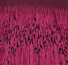 Látka kupón dva tvarované kraje fuchsie/černá