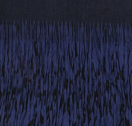 Látka kupón dva tvarované kraje černo/modrá