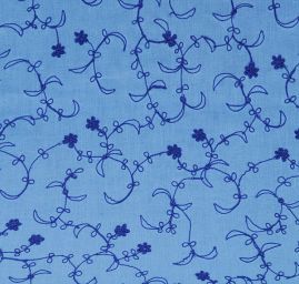 Len vyšívaný modrý/tmavě modrá výšivka