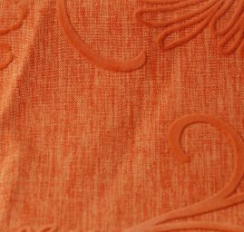 Linonovo Floral orange semišový flock