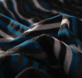 Úplet vzor proužky tyrkysová/černá/šedá/bílá