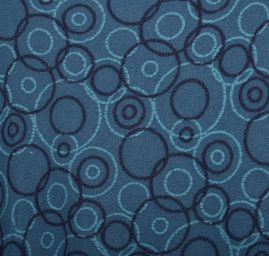 Látka efektní vlněný úplet motiv kruhů tyrkys