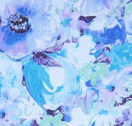 Žákárová letní látka tisk růže modrá