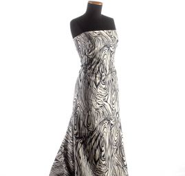 Bavlněná látka na šaty s abstraktním motivem