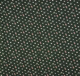 Bavlněná látka vzor praporky/květy zelená