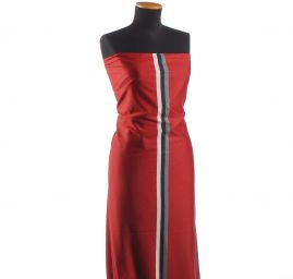 Úplet vlněný červený s pruhy