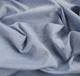 Len bavlna košilová látka světle modrá jeans vzor