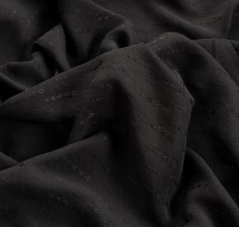 Hedvábný pružný satén drobný vzor černý