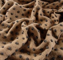 Vařená vlna art textil vzor puntíků šedá/béžová