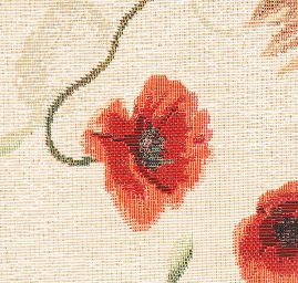 Dekorační látka se vzorem vlčích máků a slunečnic