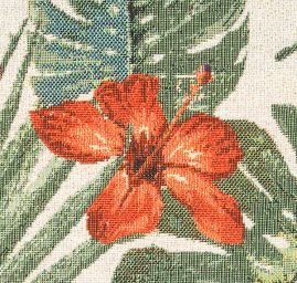 Dekorační látka se vzorem tropických květů a tukana