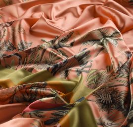 Satén s originálním potiskem Marlen losos