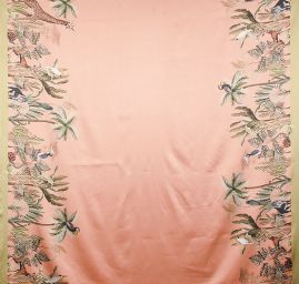 Satén s originálním potiskem Marlen losos - bordura