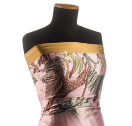 Satén originální tisk Marlen růžový-bordura